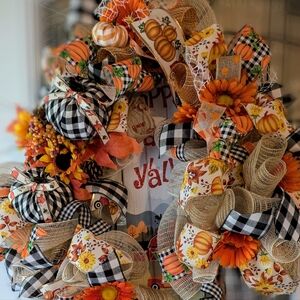 Happy Fall Y'all large wreath